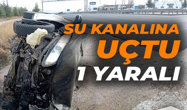 OTOMOBİL YOLDAN ÇIKTI, 1 YARALI