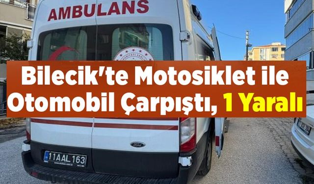MOTOSİKLET İLE OTOMOBİL ÇARPIŞTI; 1 YARALI