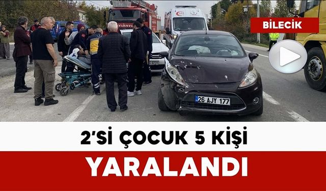 MEYDANA GELEN TRAFİK KAZASINDA 2'Sİ ÇOCUK 5 KİŞİ YARALANDI