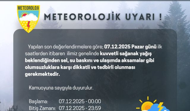 METEOROLOJİ BİLECİK’İ UYARDI
