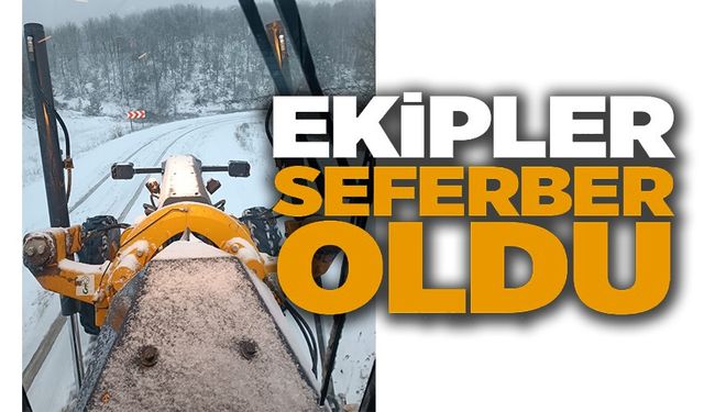 KAR YAĞIŞININ ETKİLİ OLDUĞU BİLECİK'TE EKİPLER SAHADA