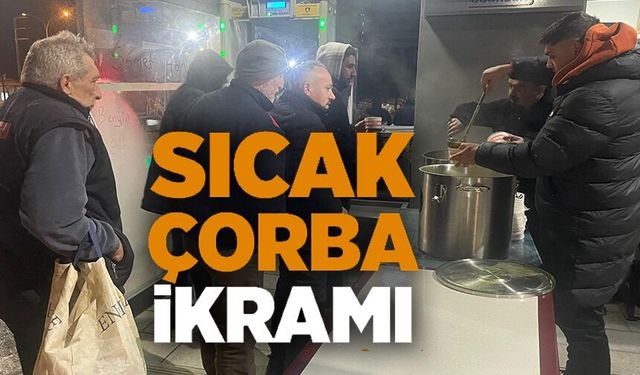 BELEDİYEDEN FABRİKA İŞÇİLERİNE SICAK ÇORBA