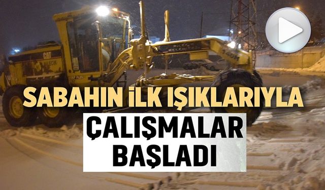 BİLECİK'TE BELEDİYE EKİPLERİNİN YOĞUN KAR MESAİSİ