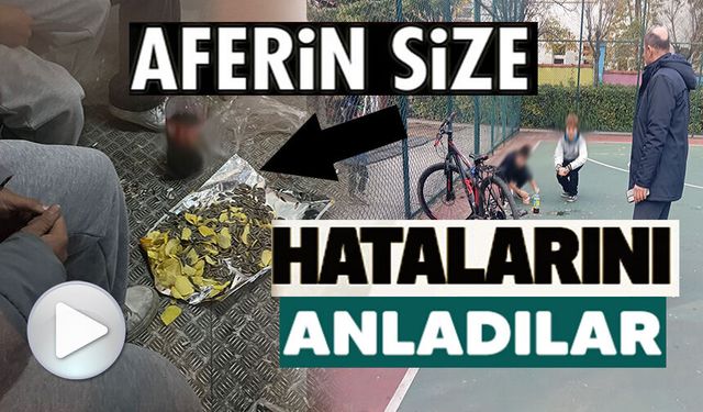 MİNİBÜS DURAĞINI KİRLETEN GENÇLER HATALARINI ANLAYINCA YERLERİ TEMİZLEDİLER