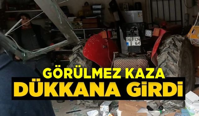 KONTROLDEN ÇIKAN TRAKTÖR İŞ YERİNE DALDI
