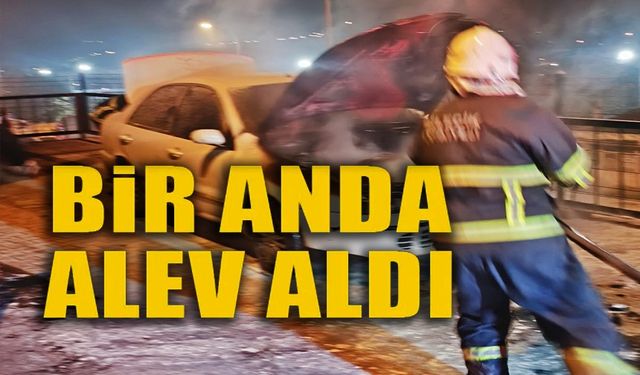 ARAÇ YANGINI KISA SÜREDE SÖNDÜRÜLDÜ