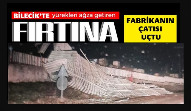 FIRTINA FABRİKANIN ÇATISINI UÇURDU