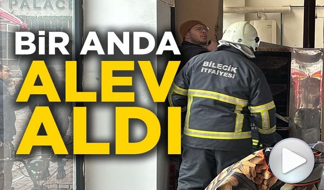 BİR KURUYEMİŞÇİ DÜKKANINDA YANGIN ÇIKTI