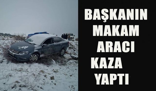 BELEDİYE BAŞKANI İLHAN ÖZDEN'İN MAKAM ARACI KAZA YAPTI