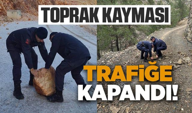 HARMANKAYA TABİAT KANYONU'NUN YOLUNU DÜŞEN KAYA PARÇASI JANDARMA TARAFINDAN KALDIRILDI