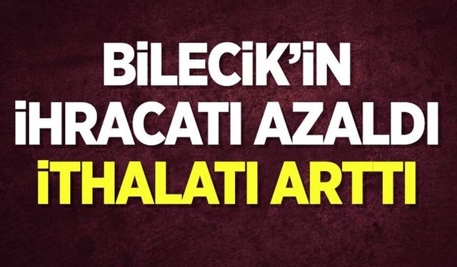 BİLECİK’İN İHRACATI AZALDI, İTHALATI ARTTI