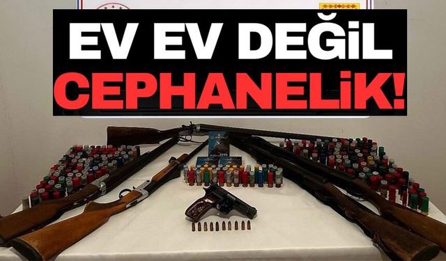 ÇOK SAYIDA SİLAH VE FİŞEK ELE GEÇİRİLDİ