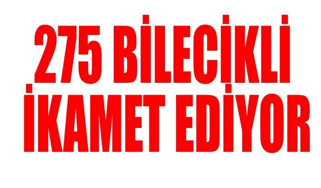 SAMSUN'DA 275 BİLECİKLİ İKAMET EDİYOR
