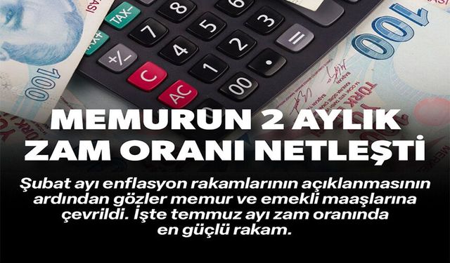 MEMURUN 2 AYLIK ZAM ORANI NETLEŞTİ