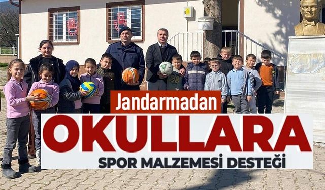 JANDARMADAN ÖĞRENCİLERE SPOR MALZEMESİ DESTEĞİ