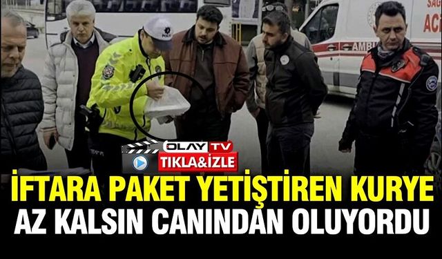 İFTAR VAKTİ PAKET YETİŞTİREN KURYE KAZA YAPTI