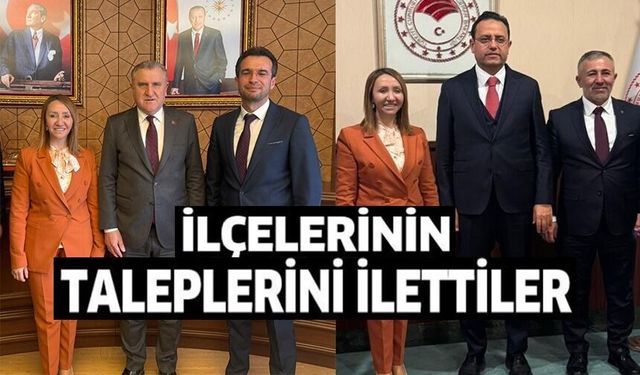 AK PARTİLİ BELEDİYE BAŞKANLARI İLÇELERİN TALEPLERİ BAKANLIKLARA TAŞIDI