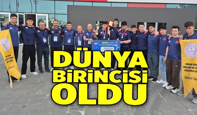 BİLECİKLİ ÖĞRENCİLERDEN ‘MEB ROBOT YARIŞMASI'NDA' DÜNYA BİRİNCİLİĞİ