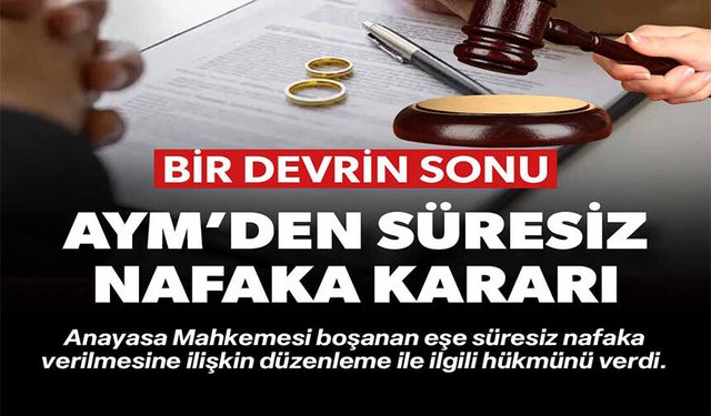 AYM''DEN SÜRESİZ NAFAKA KARARI
