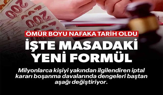 İŞTE MASADAKİ YENİ FORMÜL