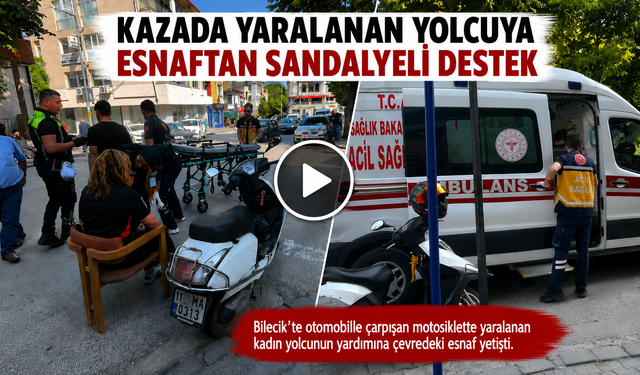 KAZADA YARALANAN YOLCUYA ESNAFTAN SANDALYELİ DESTEK