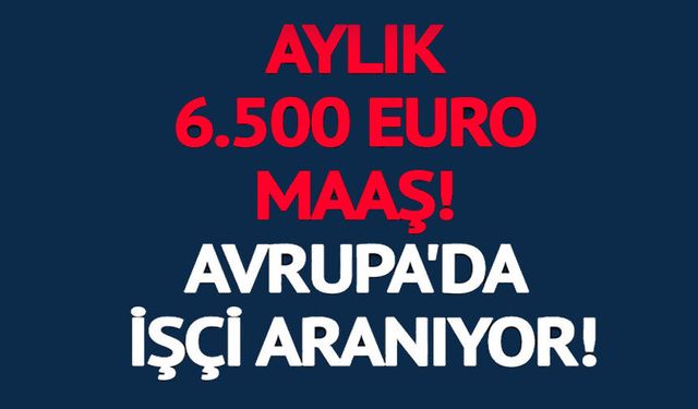 AYLIK 6.500 EURO MAAŞ!