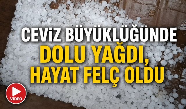 CEVİZ BÜYÜKLÜĞÜNDEKİ DOLU VURDU