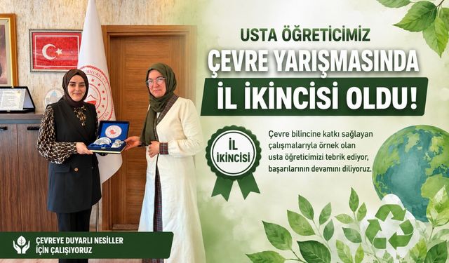 USTA ÖĞRETİCİ ÇEVRE YARIŞMASINDA İL İKİNCİSİ OLDU