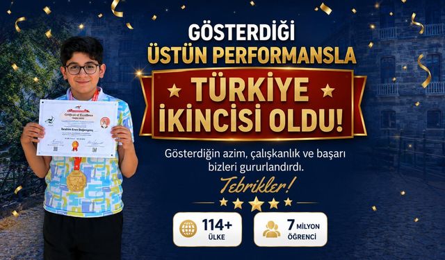 BİLECİKLİ ÖĞRENCİ TÜRKİYE İKİNCİSİ OLDU
