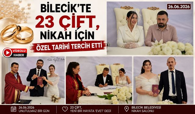 23 ÇİFT, NİKAH İÇİN ÖZEL TARİHİ TERCİH ETTİ