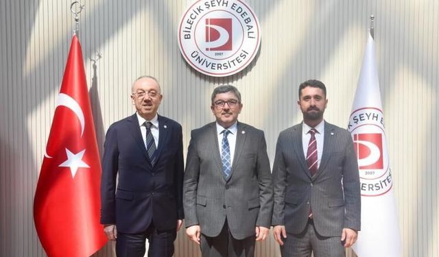 ECZACILIK CAMİASINDAN BŞEÜ REKTÖRÜ KAPLANCIKLI'YA ZİYARET