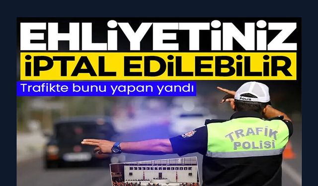 EHLİYETİNİZ İPTAL EDİLEBİLİR