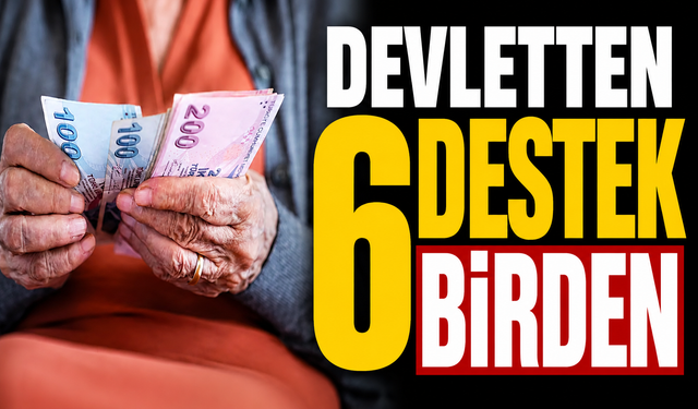 DEVLETTEN 6 DESTEK BİRDEN