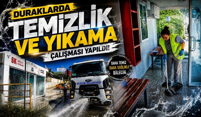 DURAKLARDA TEMİZLİK VE YIKAMA ÇALIŞMASI YAPILDI