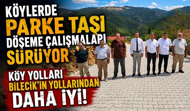 KÖYLERDE PARKE TAŞI DÖŞEME ÇALIŞMALARI SÜRÜYOR