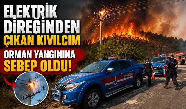 ELEKTRİK DİREĞİNDEN ÇIKAN KIVILCIM ORMAN YANGININA SEBEP OLDU