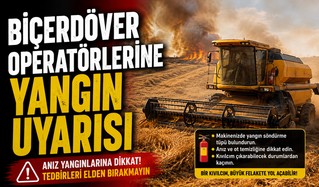 BİÇERDÖVER OPERATÖRLERİNE YANGIN UYARISI