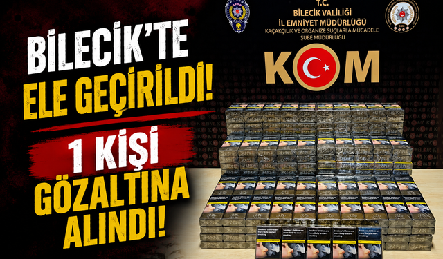 BİLECİK'TE ELE GEÇİRİLDİ, 1 KİŞİ GÖZALTINA ALINDI