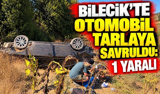 OTOMOBİL TARLAYA SAVRULDU: 1 YARALI