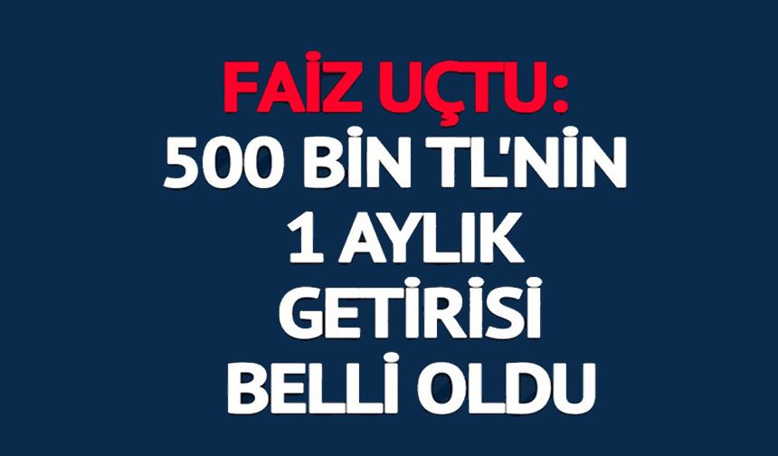 FAİZ UÇTU: 500 BİN TL'NİN 1 AYLIK GETİRİSİ BELLİ OLDU
