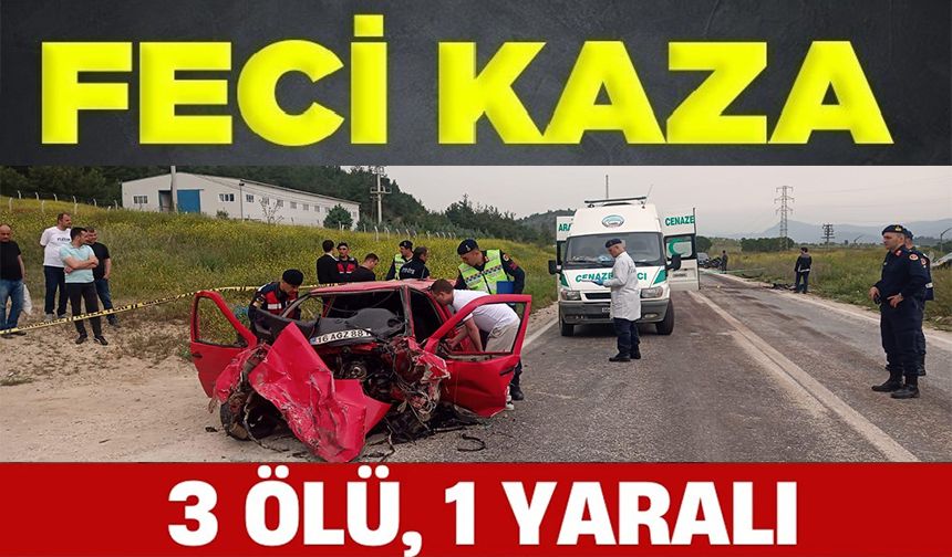 2 OTOMOBİL KAFA KAFAYA ÇARPIŞTI: 3 ÖLÜ, 1 YARALI