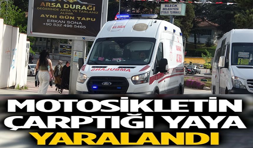 MOTOSİKLETİN ÇARPTIĞI YAYA YARALANDI