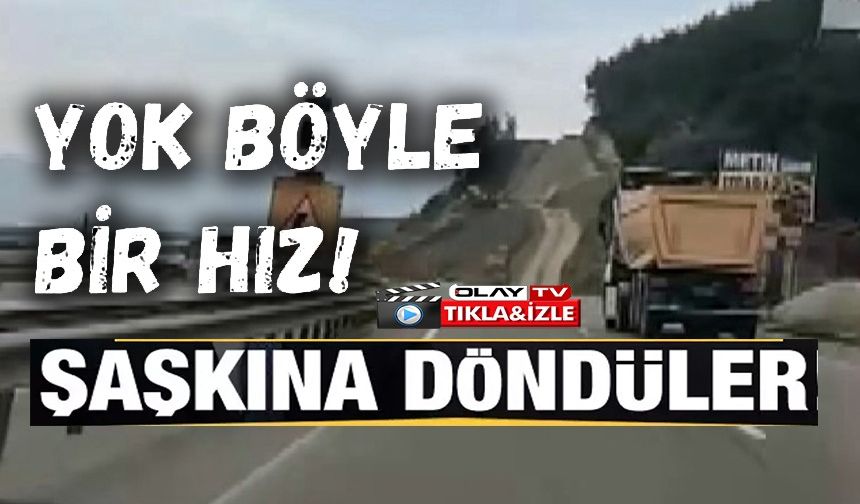 OTOMOBİLLER KAMYONA YETİŞEMEDİ