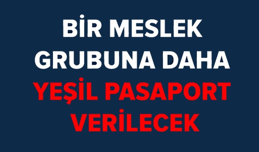 BİR MESLEK GRUBUNA DAHA YEŞİL PASAPORT VERİLECEK