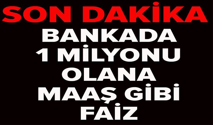 BANKADA 1 MİLYONU OLANA MAAŞ GİBİ FAİZ
