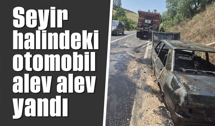 SEYİR HALİNDEKİ OTOMOBİL YANDI