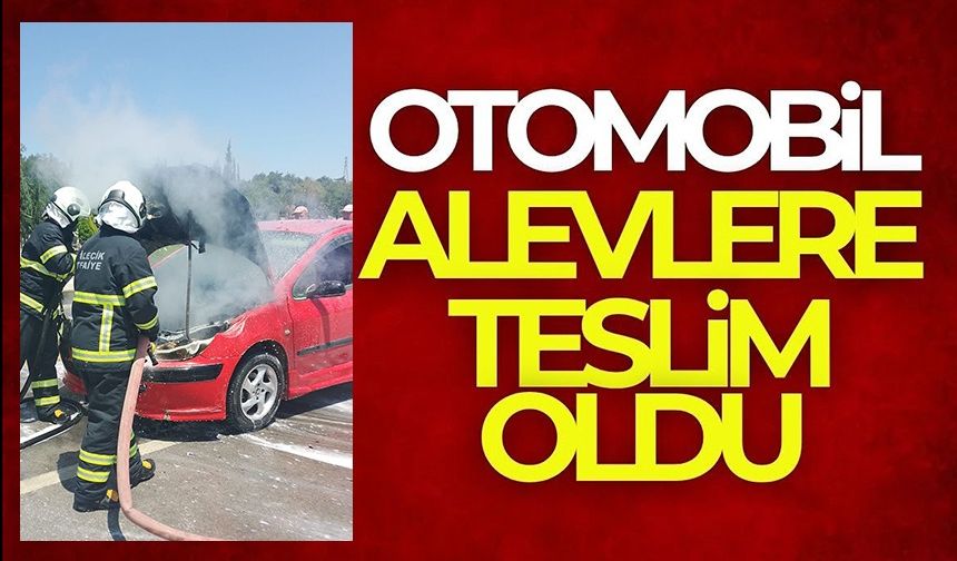 OTOMOBİL ALEVLERE TESLİM OLDU