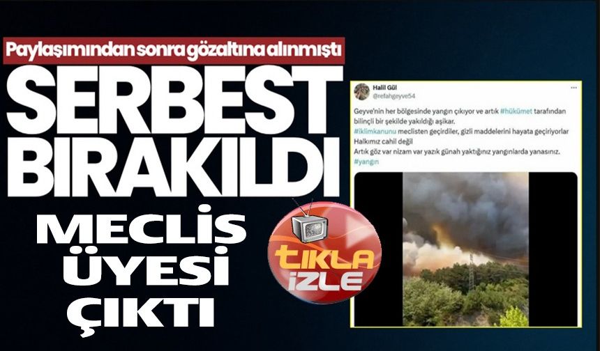 GÖZALTINA ALINAN MECLİS ÜYESİ ADLİ KONTROLLE SERBEST BIRAKILDI