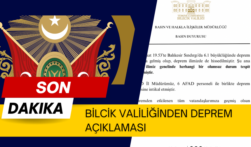 DEPREM SONRASI VALİLİKTEN AÇIKLAMA