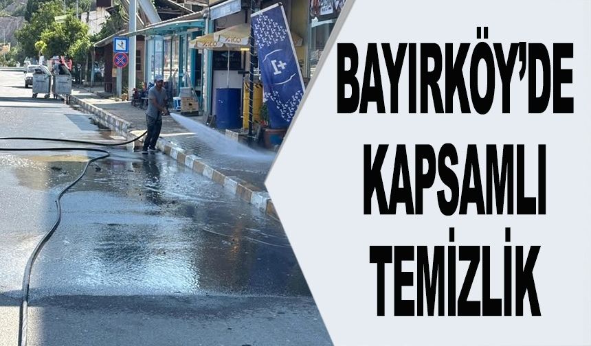 BAYIRKÖY'DE CADDELER TAZYİKLİ SU İLE TEMİZLENİYOR
